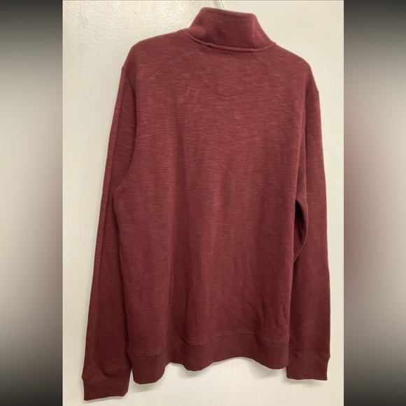 Flag & Anthem Mens 1/4 Zip Sweater Pullover Large Maroon Mid-Weight Stretch - Picture 2 of 13
